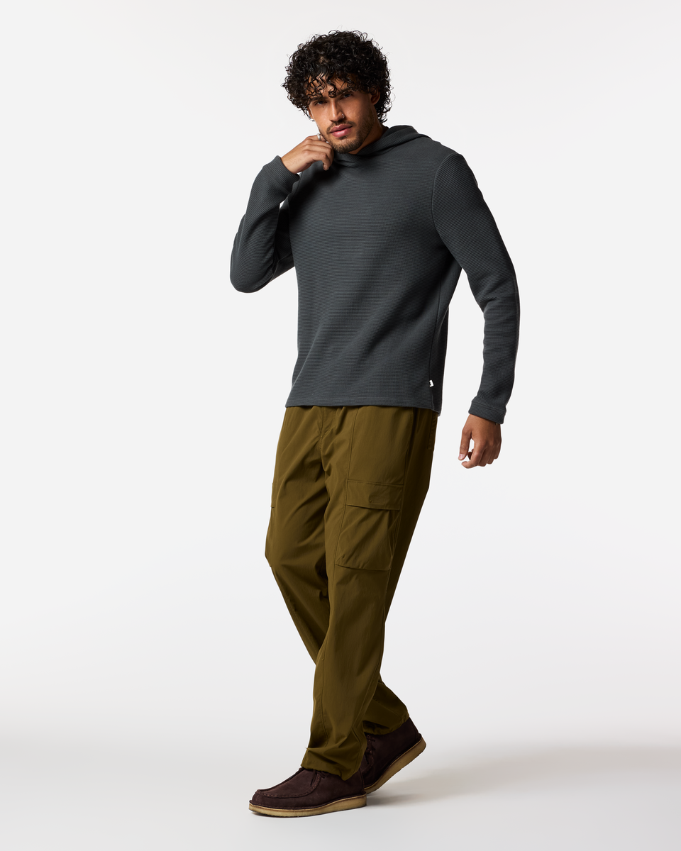 Atajo Long-Sleeve Waffle Hoodie Men's | Comfortable Everyday Layer