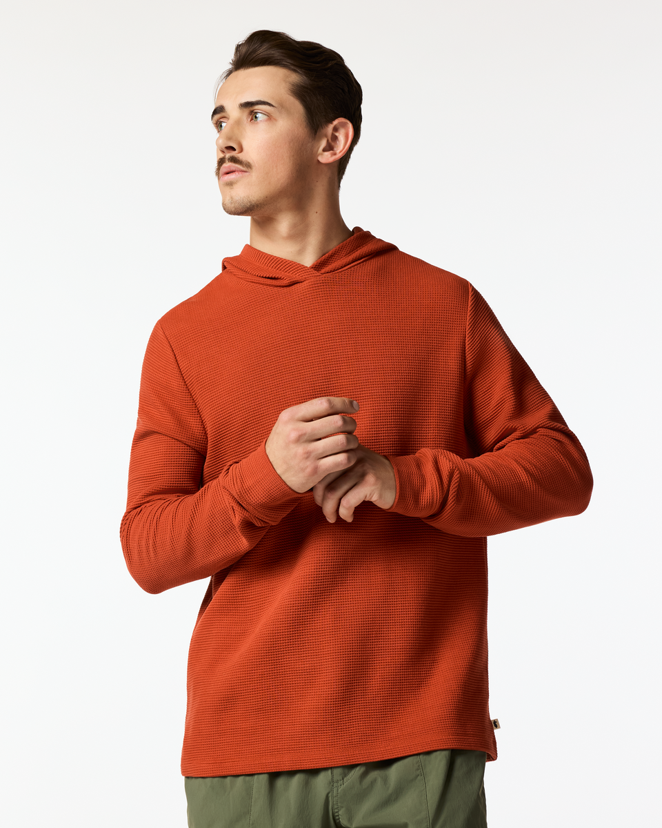 Atajo Long-Sleeve Waffle Hoodie Men's | Comfortable Everyday Layer