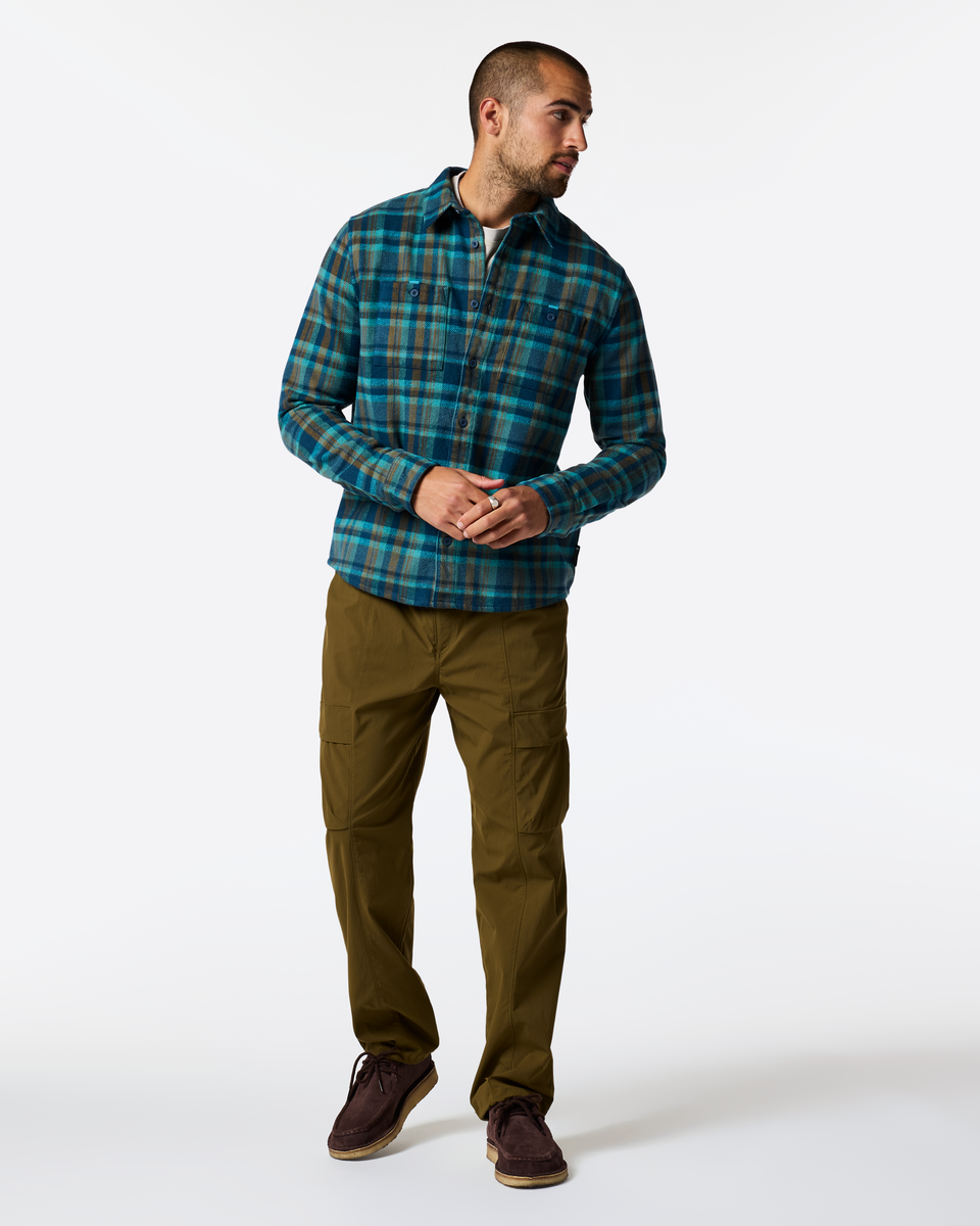 Mero Organic Flannel Shirt Men's | Comfortable Outdoor Top