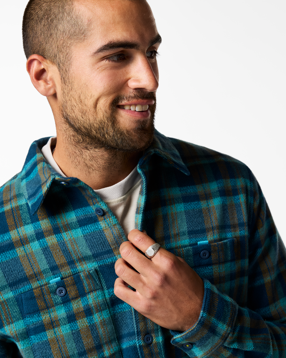 Mero Organic Flannel Shirt Men's | Comfortable Outdoor Top