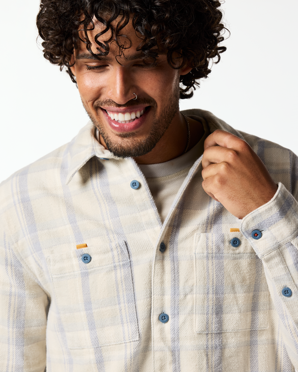 Mero Organic Flannel Shirt Men's | Comfortable Outdoor Top