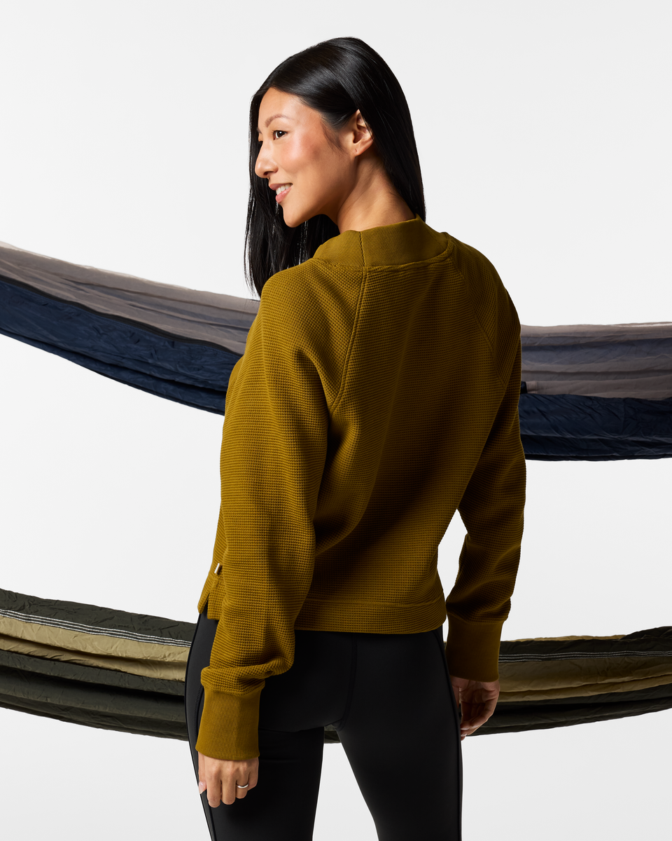 Atajo Long-Sleeve Waffle V-Neck Women's | Adventure-Ready Comfort