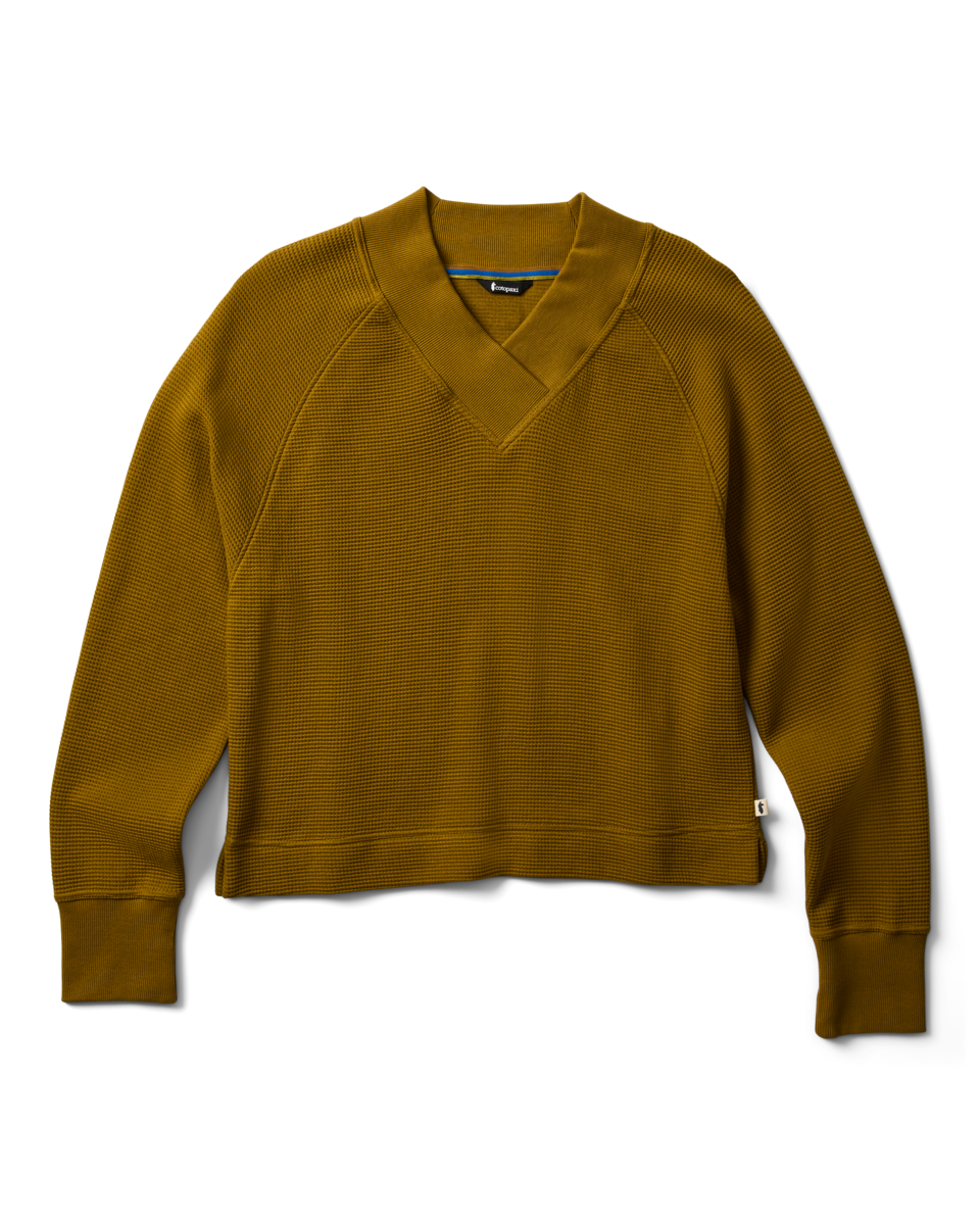 Atajo Long-Sleeve Waffle V-Neck Women's | Adventure-Ready Comfort