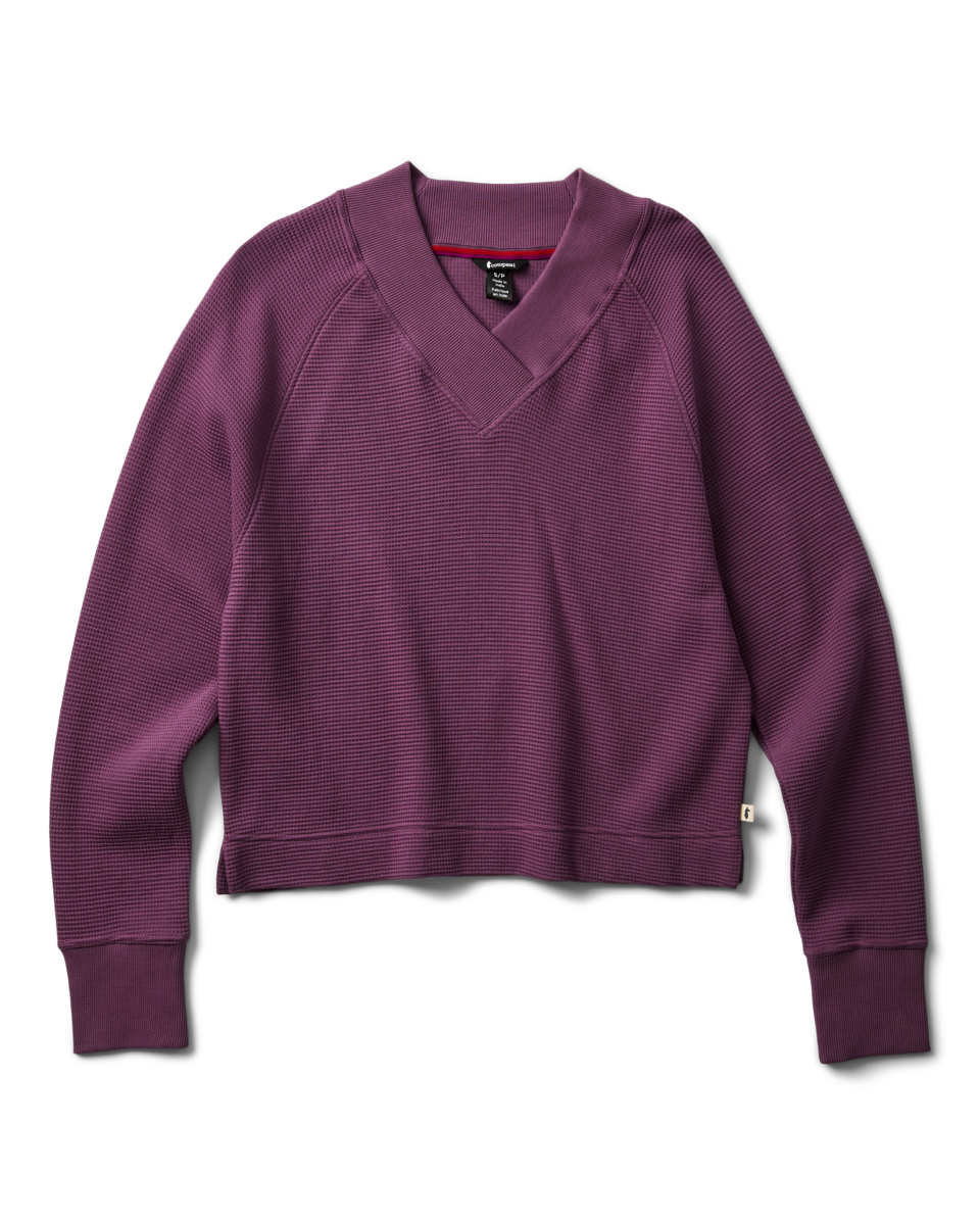 Atajo Long-Sleeve Waffle V-Neck Women's | Adventure-Ready Comfort