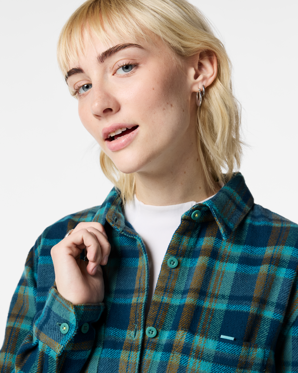 Mero Organic Flannel Shirt Women's | Comfortable Outdoor Top