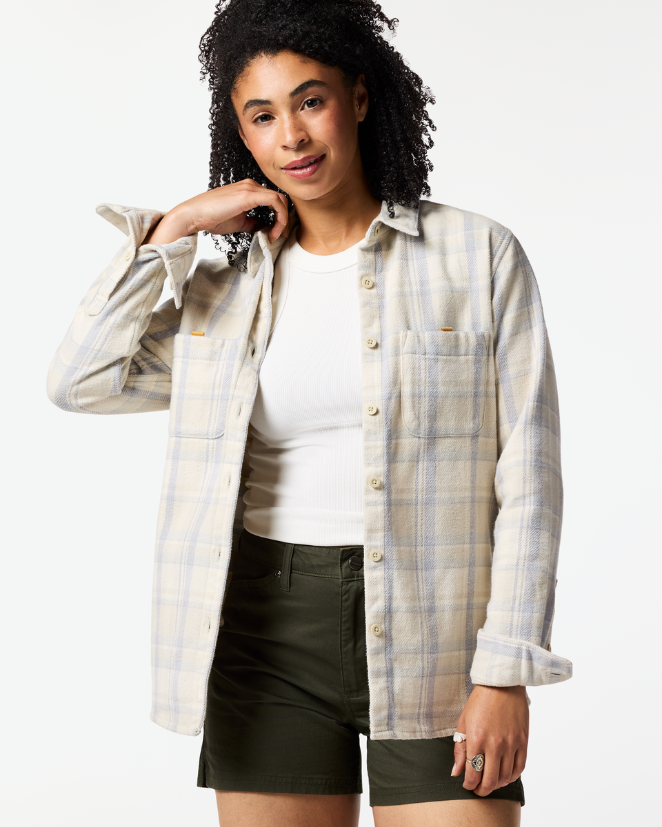 Mero Organic Flannel Shirt Women's | Comfortable Outdoor Top