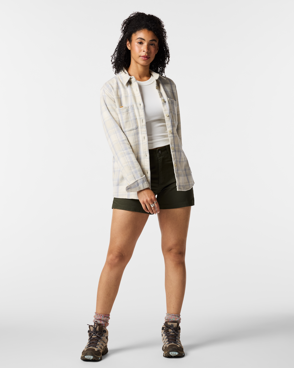 Mero Organic Flannel Shirt Women's | Comfortable Outdoor Top