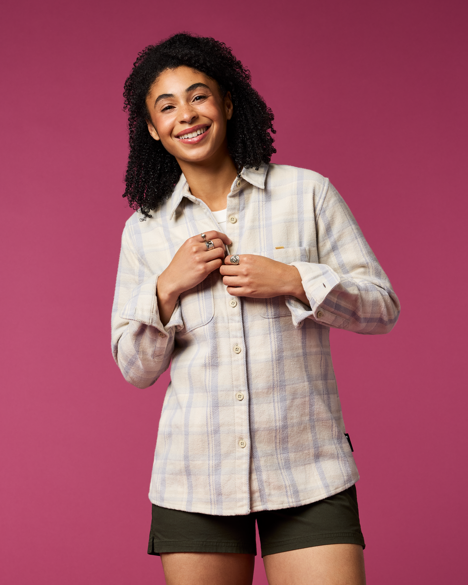 Mero Organic Flannel Shirt Women's | Comfortable Outdoor Top