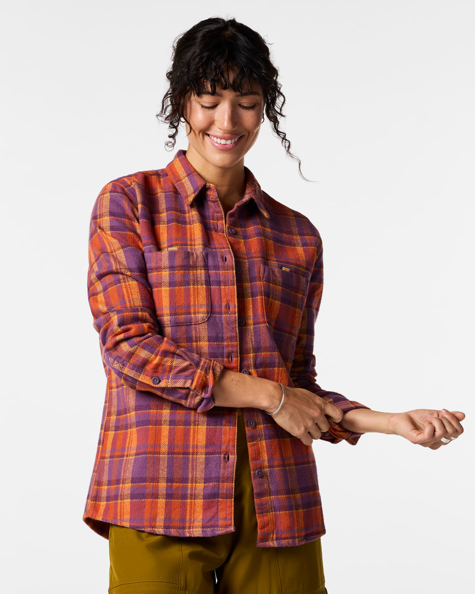 Mero Organic Flannel Shirt Women's | Comfortable Outdoor Top