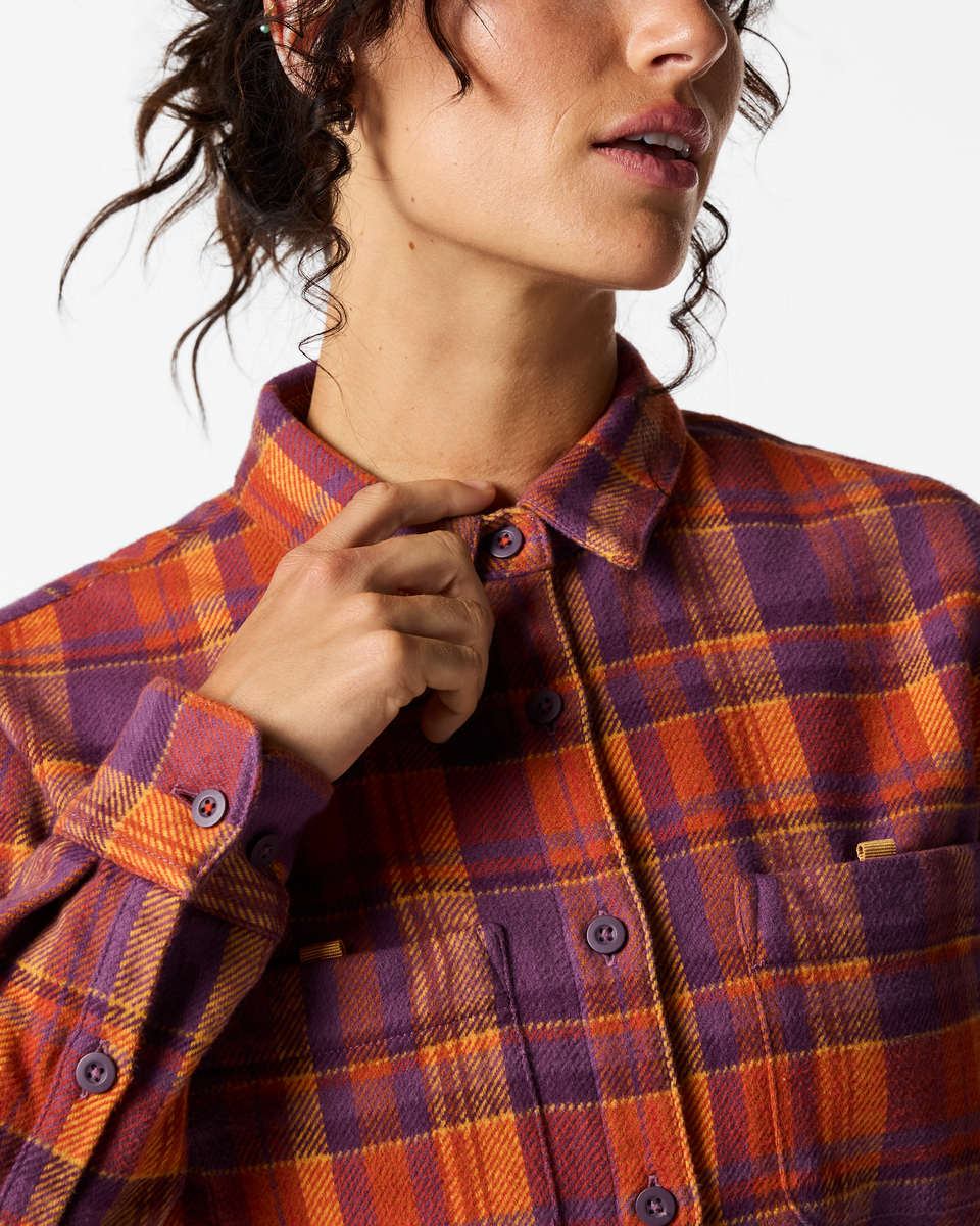 Mero Organic Flannel Shirt Women's | Comfortable Outdoor Top