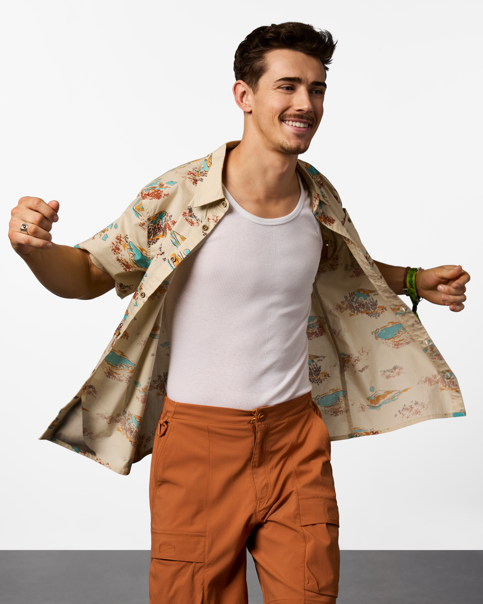 Estival Button Up Shirt Print Men's | Comfortable Outdoor Top